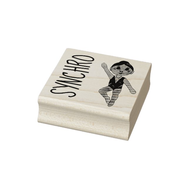 Synchronized Swimmer Girls Swim Team Synchro Rubber Stamp (Stamp)