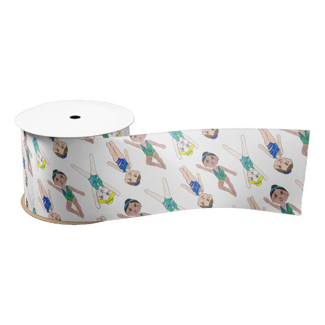 Synchronized Swimmer Girls Swim Team Synchro Satin Ribbon (Spool)