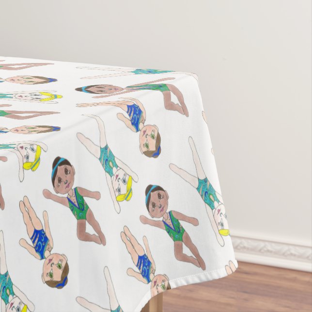 Synchronized Swimmer Girls Swim Team Synchro Tablecloth (In Situ)
