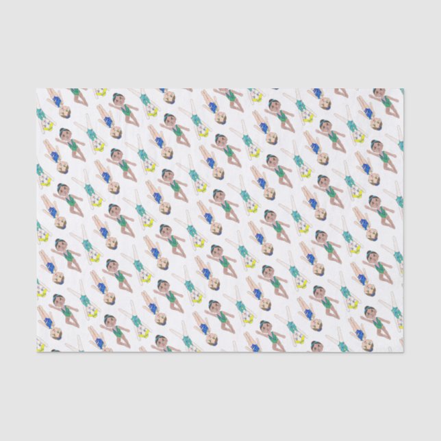 Synchronized Swimmer Girls Swim Team Synchro Tissue Paper (Front)