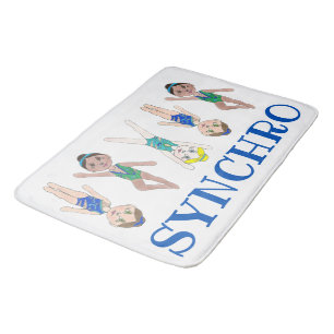 Synchronized Swimmer Girls Synchro Swimming Sports Bath Mat