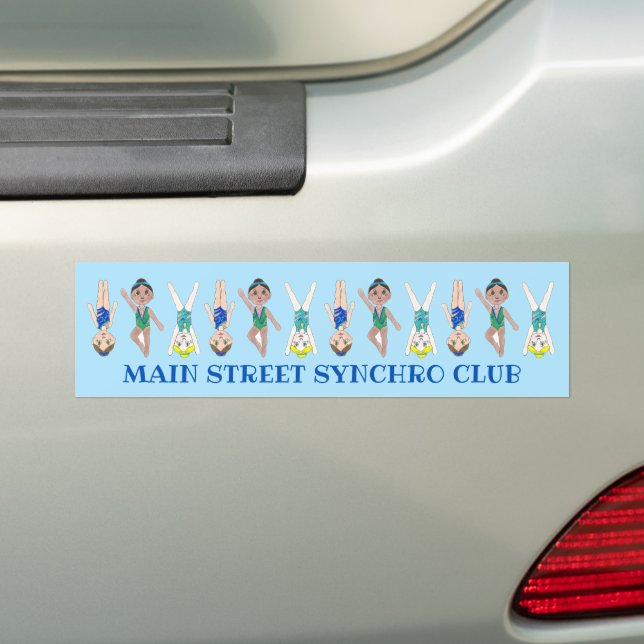 Synchronized Swimmer Girls Synchro Swimming Sports Bumper Sticker (On Car)