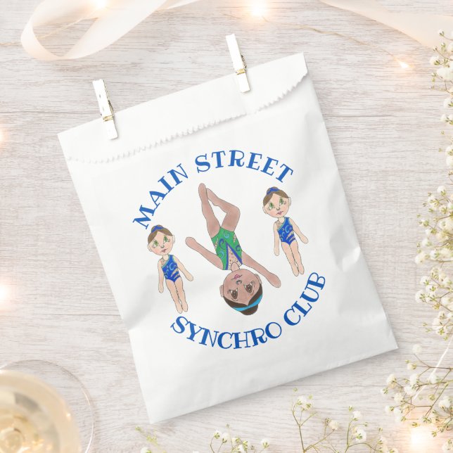 Synchronized Swimmer Girls Synchro Swimming Sports Favour Bag (Clipped)