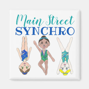 Synchronized Swimmer Girls Synchro Swimming Sports Magnet