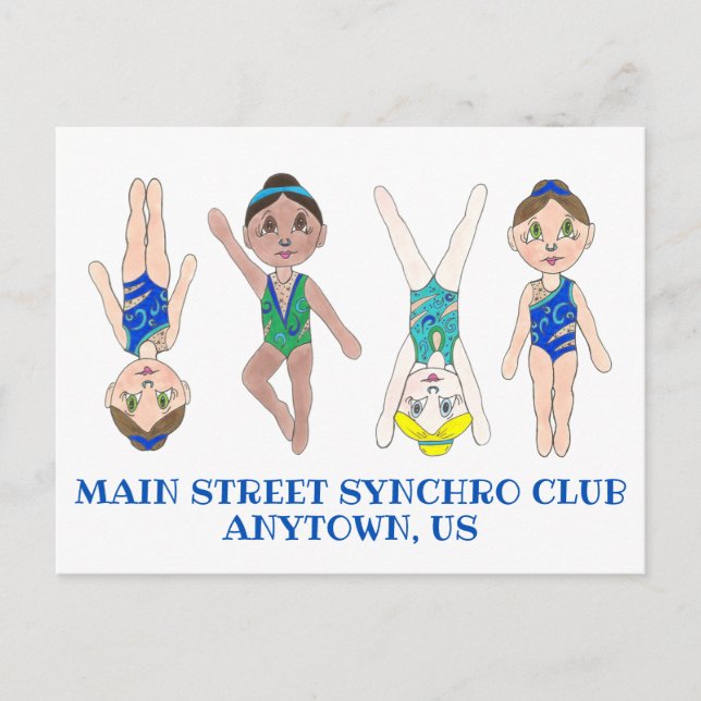 Synchronized Swimmer Girls Synchro Swimming Sports Postcard (Front)