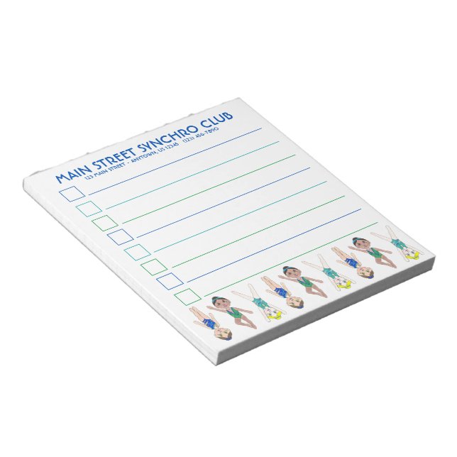 Synchronized Swimmer Pool Synchro Swimming Girls Notepad (Angled)