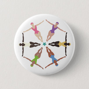 Synchronized Swimmers 2 Inch Round Button