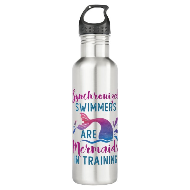 Synchronized Swimmers Are Mermaids In Training 710 Ml Water Bottle (Front)