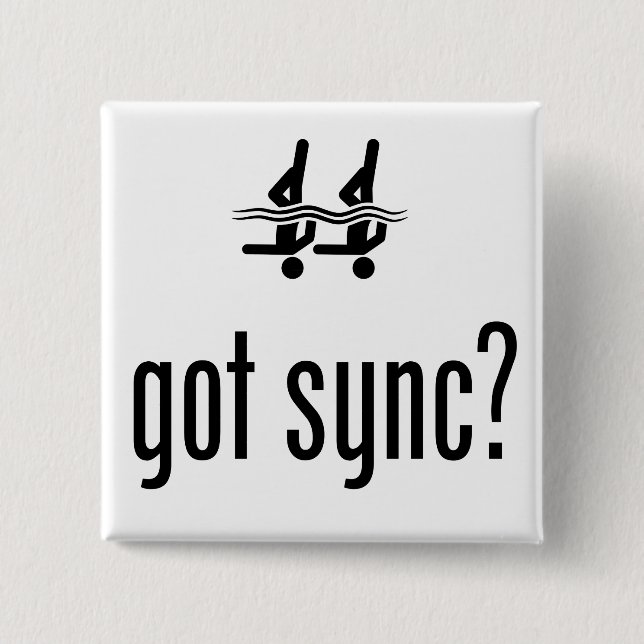 Synchronized Swimming 2 Inch Square Button (Front)