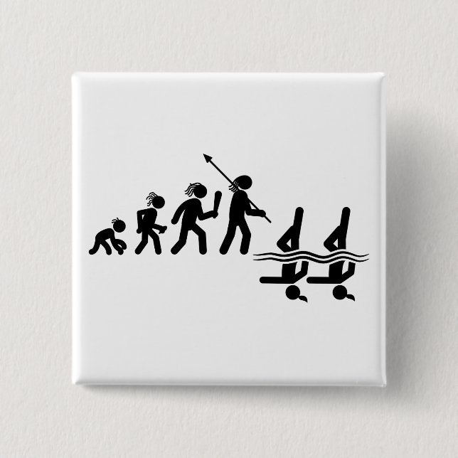 Synchronized Swimming 2 Inch Square Button (Front)