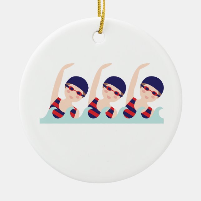 Synchronized Swimming Ceramic Ornament (Front)