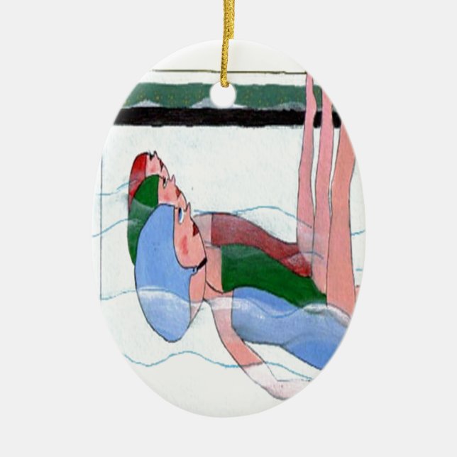 Synchronized Swimming Ceramic Ornament (Front)
