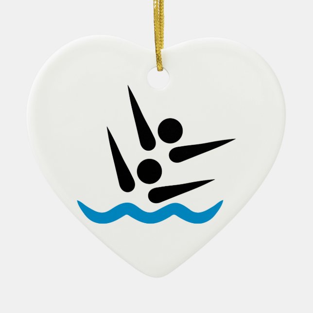 Synchronized swimming ceramic ornament (Front)