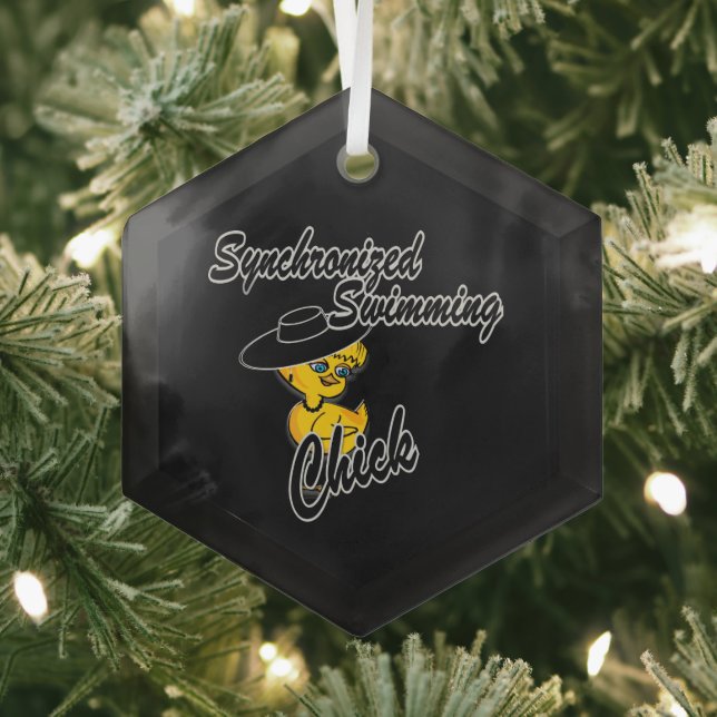 Synchronized Swimming Chick #4 Glass Ornament (Insitu)