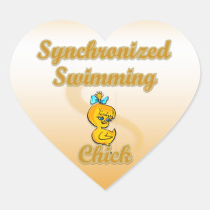 Synchronized Swimming Chick Heart Sticker