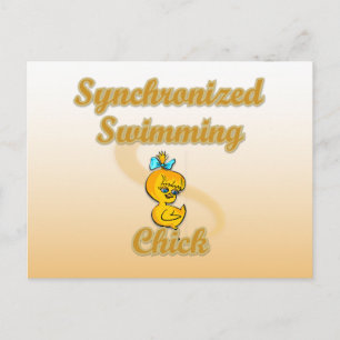 Synchronized Swimming Chick Postcard