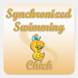 Synchronized Swimming Chick Square Sticker