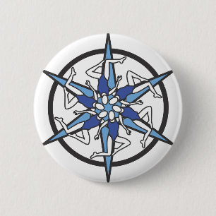 Synchronized Swimming Circle Logo in Blue 2 Inch Round Button