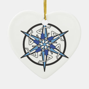 Synchronized Swimming Circle Logo in Blue Ceramic Ornament