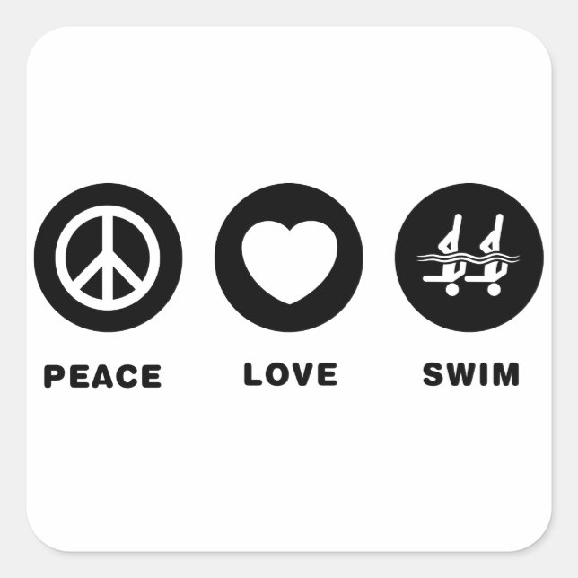 Synchronized Swimming Square Sticker (Front)