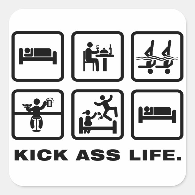 Synchronized Swimming Square Sticker (Front)