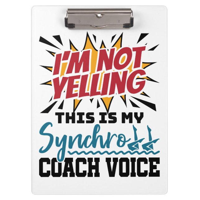 Synchronized Swimming Synchro Coach Voice Clipboard (Front)