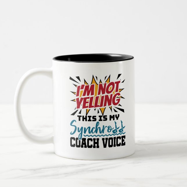 Synchronized Swimming Synchro Coach Voice Two-Tone Coffee Mug (Left)