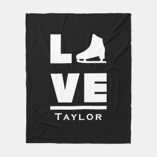 Synchronous Love And Live Figure Skating Name Text Fleece Blanket