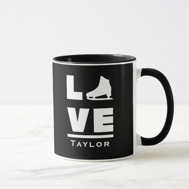 Synchronous Love And Live Figure Skating Name Text Mug (Right)