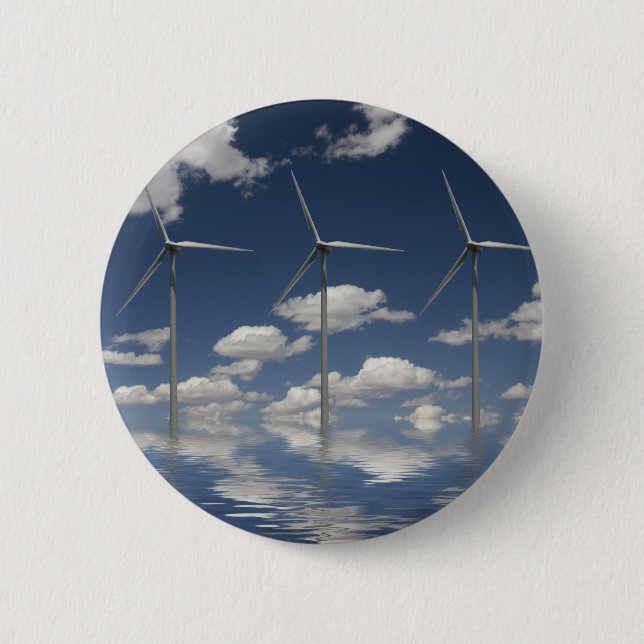 Syncronised Wind Turbines 2 Inch Round Button (Front)