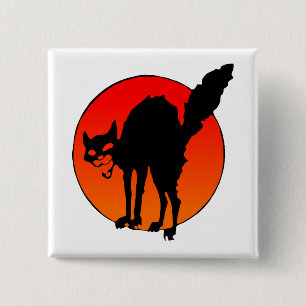 Syndicalist's cat 2 inch square button