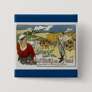 Syndicat Central Des Agricultures de France 2 Inch Square Button