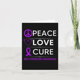 Syndrome Awareness Peace Love Cure Purple Ribbon  Card