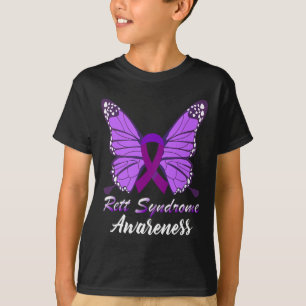 Syndrome Awareness Rett Disorder Warrior Purple Ri T-Shirt