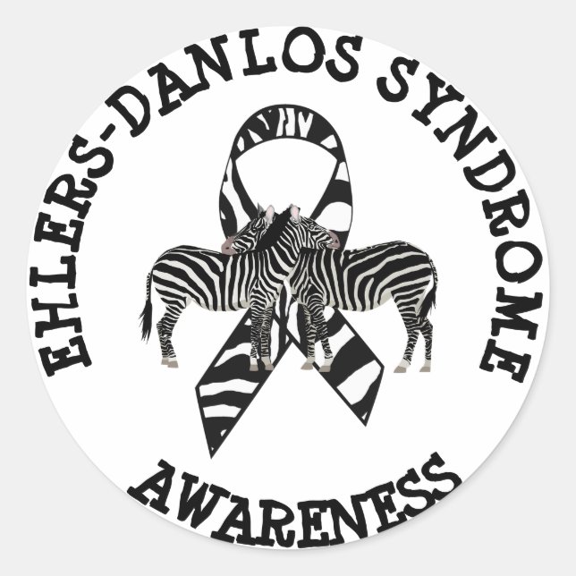 Syndrome d'Ehlers-Danlos EDS Zebra STICKERS (Devant)