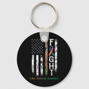Syndrome Warrior Us Flag Syndrome Awareness Keychain