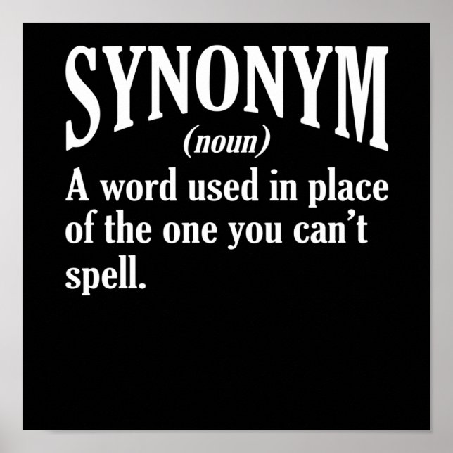 Synonym Definition English Language Teacher Poster (Front)