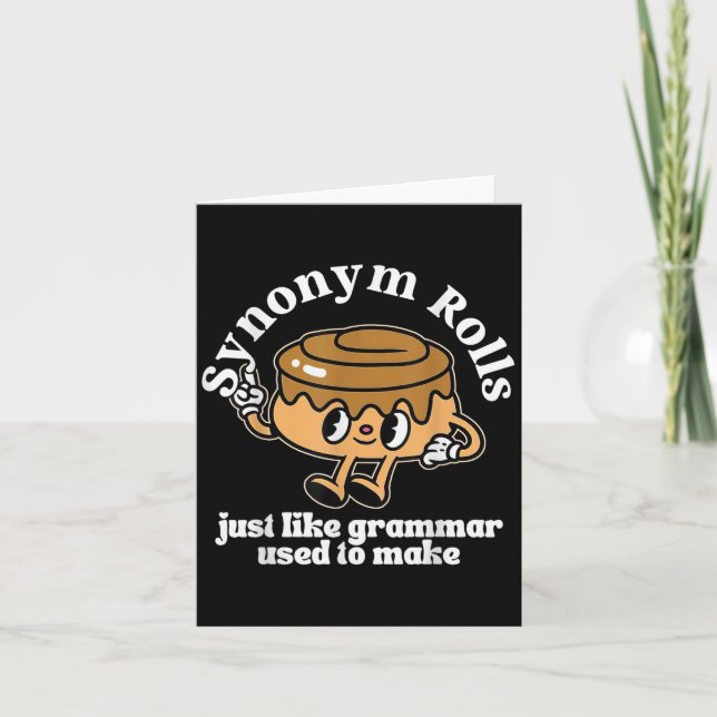 Synonym Rolls Grammar Pun Vintage Style  Card (Front)