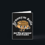 Synonym Rolls Grammar Pun Vintage Style  Card<br><div class="desc">Synonym Rolls Grammar Pun Vintage Style</div>