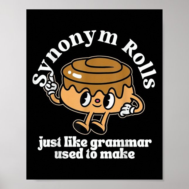 Synonym Rolls Grammar Pun Vintage Style  Poster (Front)