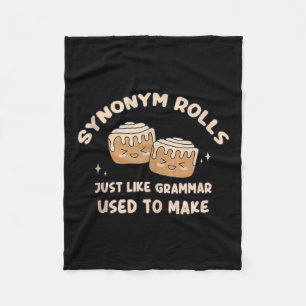 Synonym Rolls Joke Cinnamon Rolls Grammar Pun Funn Fleece Blanket