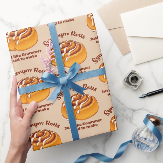 Synonym Rolls Just Like Grammer Used To Make Wrapping Paper (Gifting)