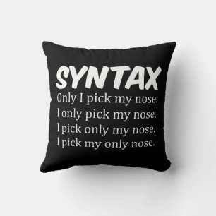Syntax Funny Nose Picking Throw Pillow