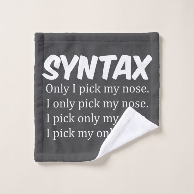 Syntax Funny Nose Picking Wash Cloth (Wash Cloth)