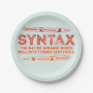 Syntax Funny Sentence structure Grammar Paper Plate