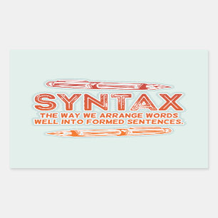 Syntax Funny Sentence structure Grammar Sticker