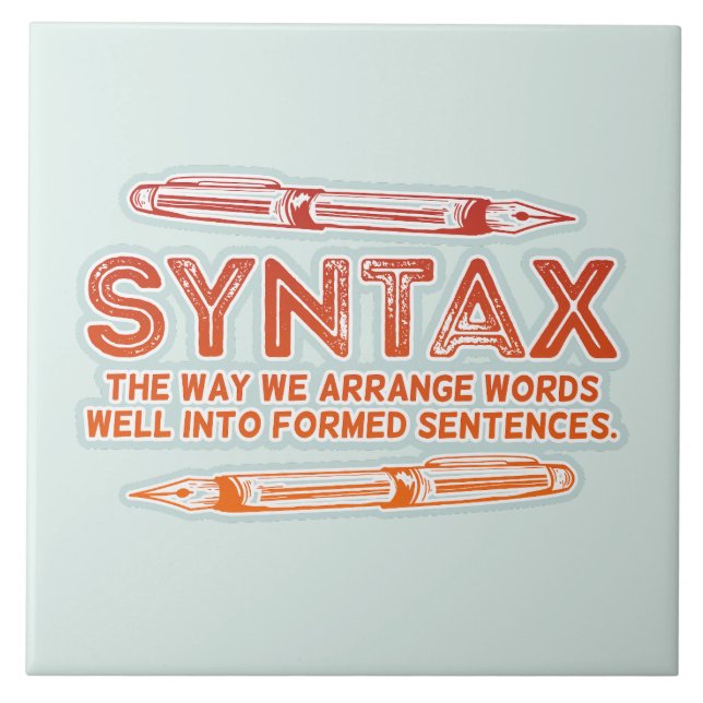 Syntax Funny Sentence structure Grammar Tile (Front)