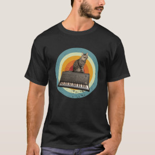 Synth Cat Keyboard Analogue Drum Machine Synthesiz T-Shirt