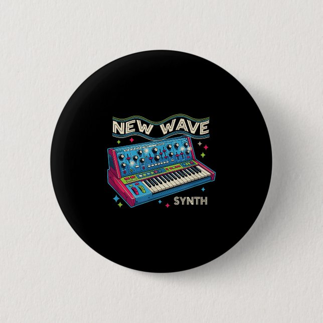 Synth-p New-wave-music Dark-wave 80s - 90s Synthes 2 Inch Round Button (Front)