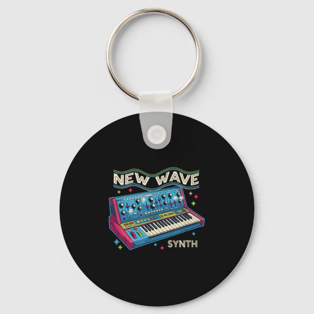 Synth-p New-wave-music Dark-wave 80s - 90s Synthes Keychain (Front)